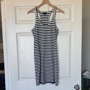 J. Crew Navy & White Striped Racerback Midi Dress